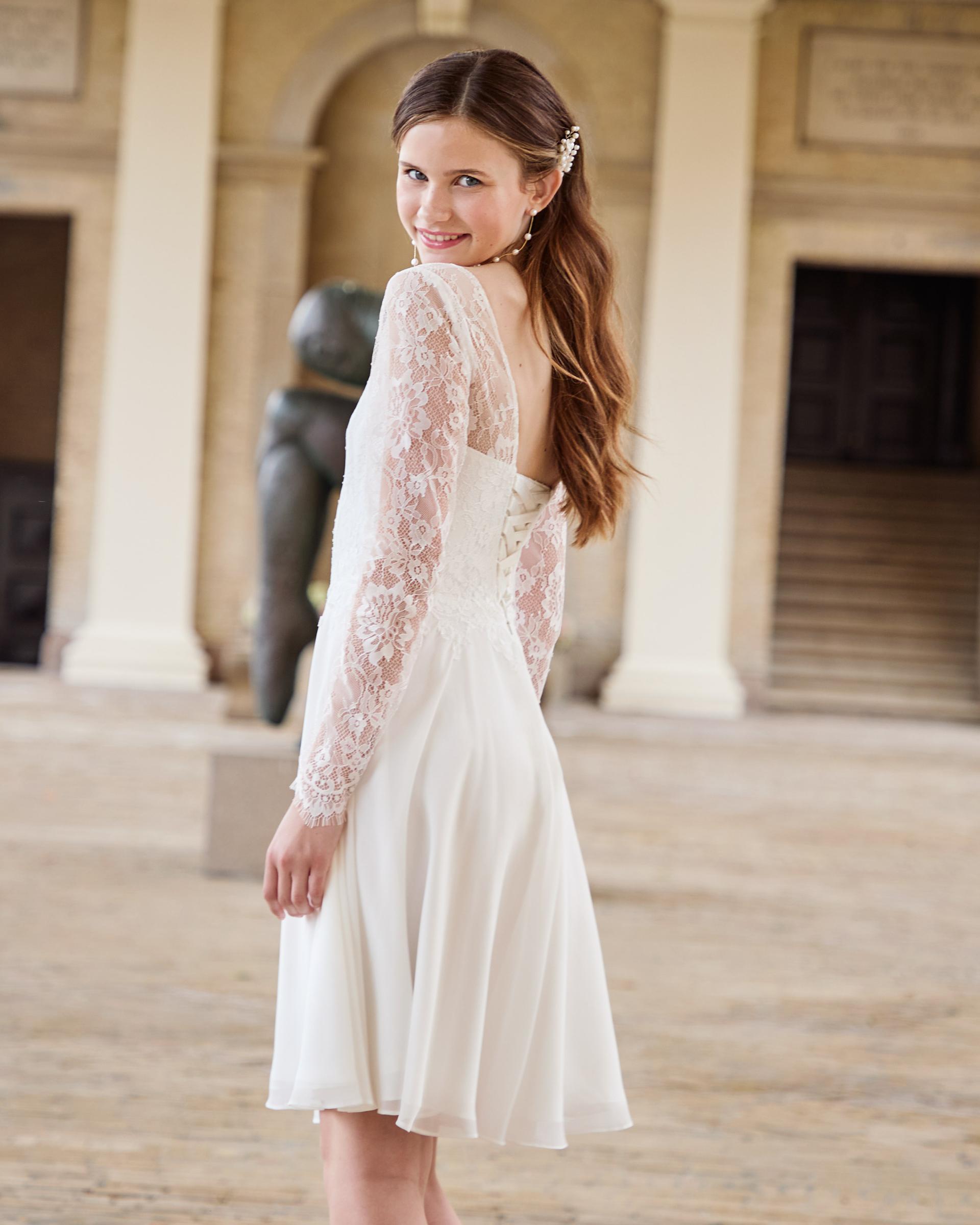 Lilly Konfirmationskjole der bindes i ryggen