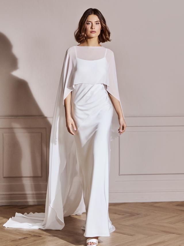 En lang brudekappe tilfører elegance til dit brudelook